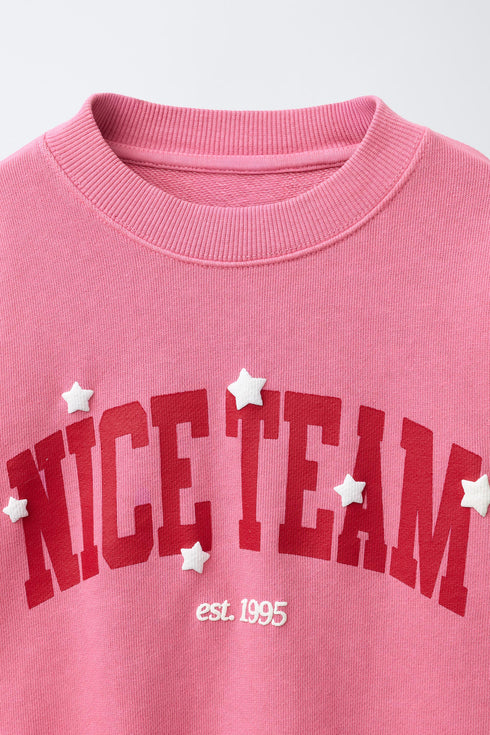 Zara VARSITY PRINT SWEATSHIRT