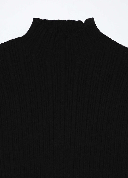 Knitted viscose blend turtleneck