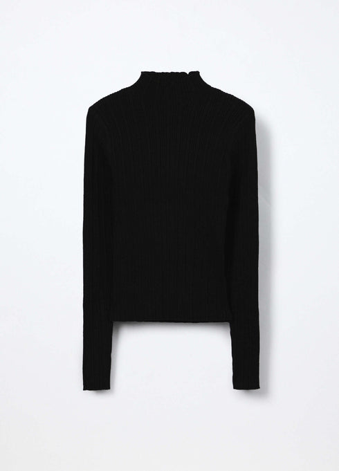 Knitted viscose blend turtleneck
