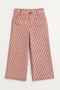 Prenatal Girls Red & White Striped Wide Leg Jeans Stylish & Comfortable Casual Wear