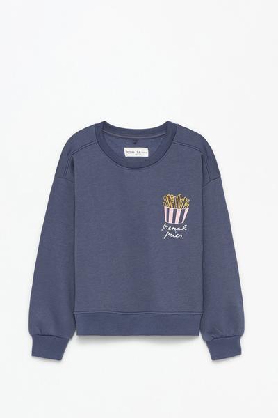 LEFTIES Fries Printed plush sweatshirt