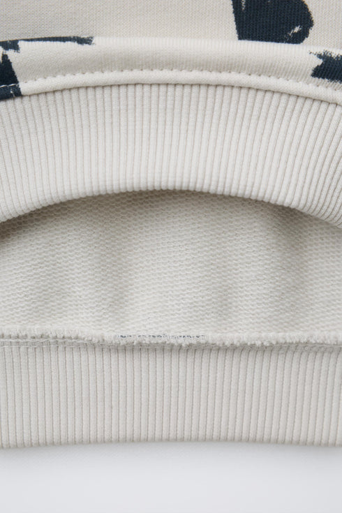 PRINTED RIB SWEATSHIRT