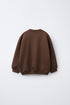 ZARA BROWN BASIC SLOGAN SWEATSHIRT