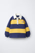 ZARA STRIPED POLO SHIRT WITH PATCHES
