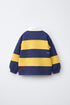 ZARA STRIPED POLO SHIRT WITH PATCHES