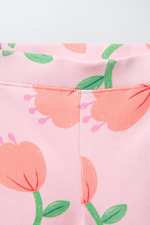 ZARA PRINTED T-SHIRT AND CYCLING LEGGINGS SET