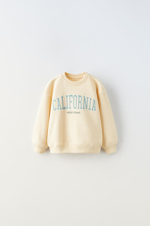 TEXT SWEATSHIRT - Butter ZARA United States of America