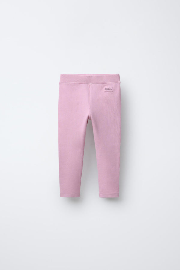 ZARA RIBBED LEGGINGS WITH LABEL