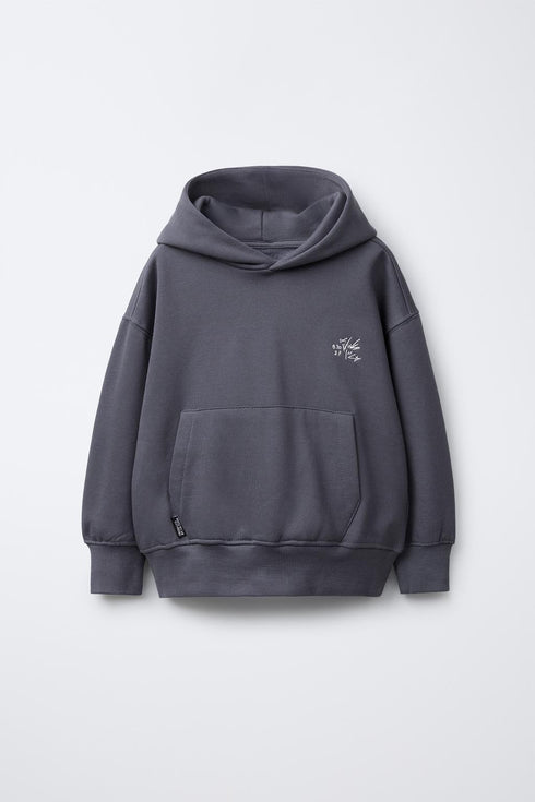 EMBROIDERED SLOGAN HOODIE