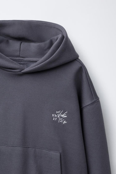EMBROIDERED SLOGAN HOODIE