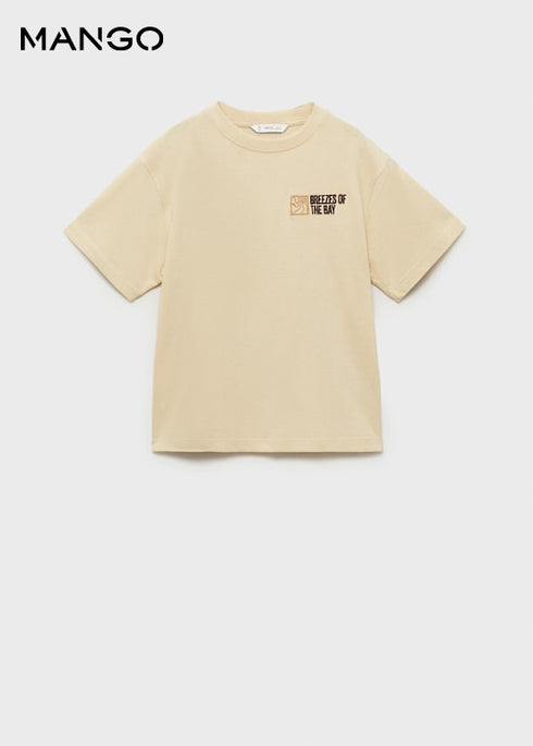 MANGO Printed cotton blend T-shirt
