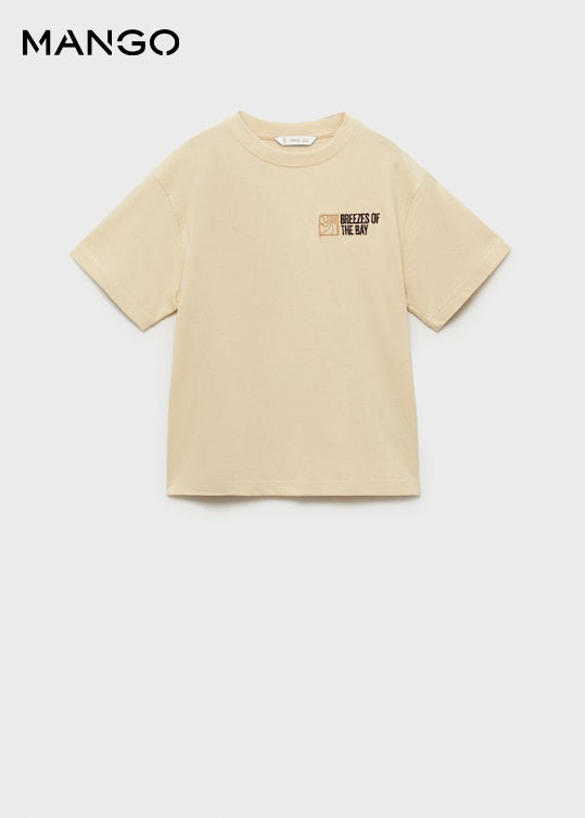 MANGO Printed cotton blend T-shirt