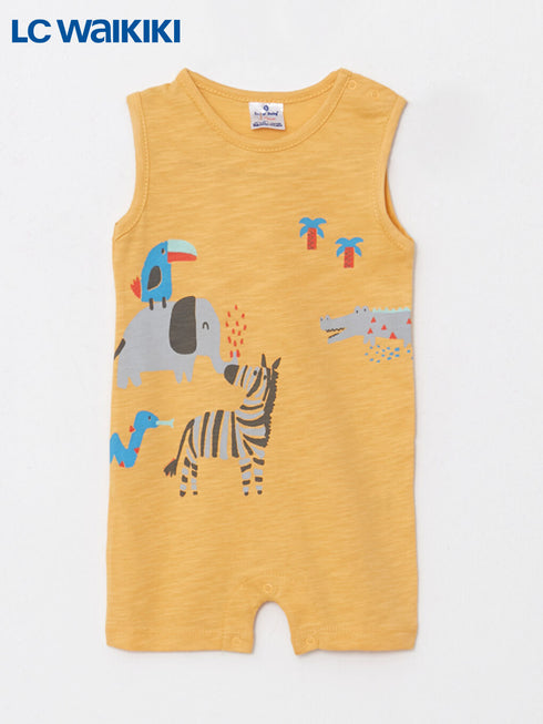 LC Waikiki Yellow Crew Neck Baby Boy Jumpsuit