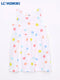 LC Waikiki Ecru Crew Neck Printed Baby Girl Dress