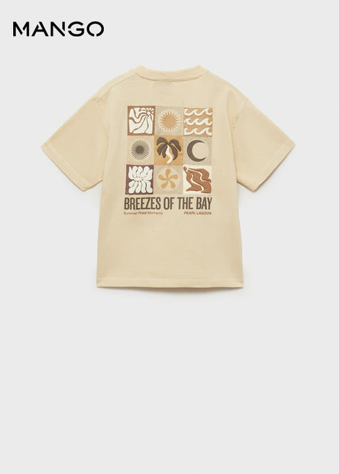 MANGO Printed cotton blend T-shirt