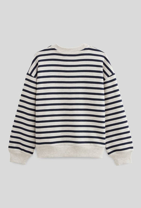Striped sweatshirt containing GOTS organic cotton