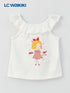 LC Waikiki Ecru Crew Neck Printed Baby Girl Tank Top 2-Pack