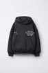 ZARA Boys Black Graphic Print Hoodie