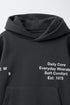 ZARA Boys Black Graphic Print Hoodie