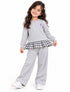 Lefties Girls Grey Checkered Ruffle Co-ord Set