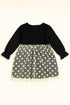 Girls Black Velvet Polka Dot Party Dress Winter Wear for Kids