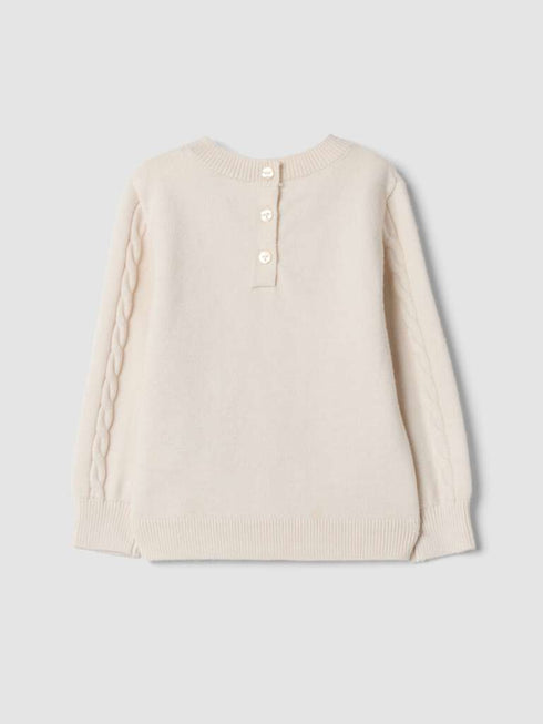 FAGOTTINO
Beige viscose-blend jumper with textured crew neck