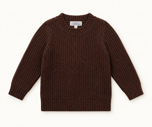 La Fabrique des GarΓ§ons Brown Knitted Sweater for Kids β Winter Wear