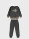 Sweatshirt jumpsuit with embroidery SET | CHARCOAL