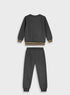 Sweatshirt jumpsuit with embroidery SET | CHARCOAL