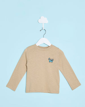 Next Boys Beige Pinted Slub T-ShirtNext