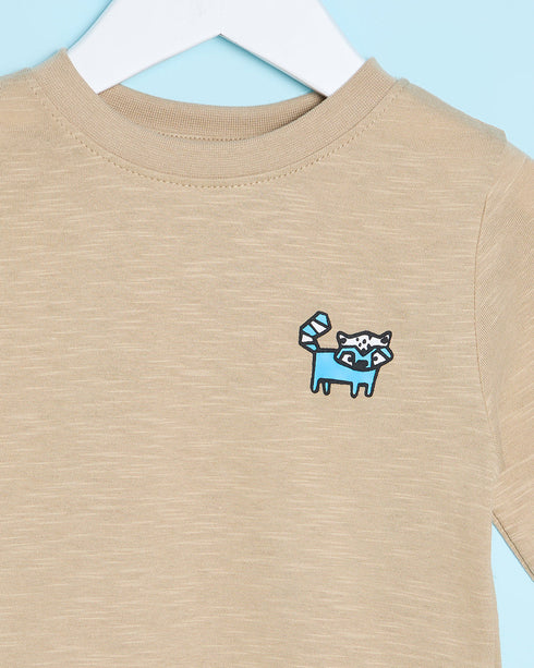 Next Boys Beige Pinted Slub T-ShirtNext