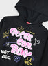 Hooded sweatshirt with print for girl | BLACK