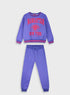 Fleece tracksuit set with print for girls | PURPLE