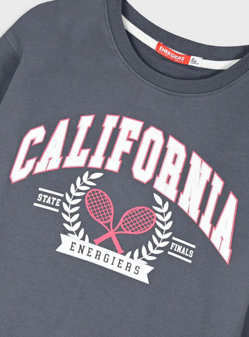 Fleece with print for girls | MAGENTA