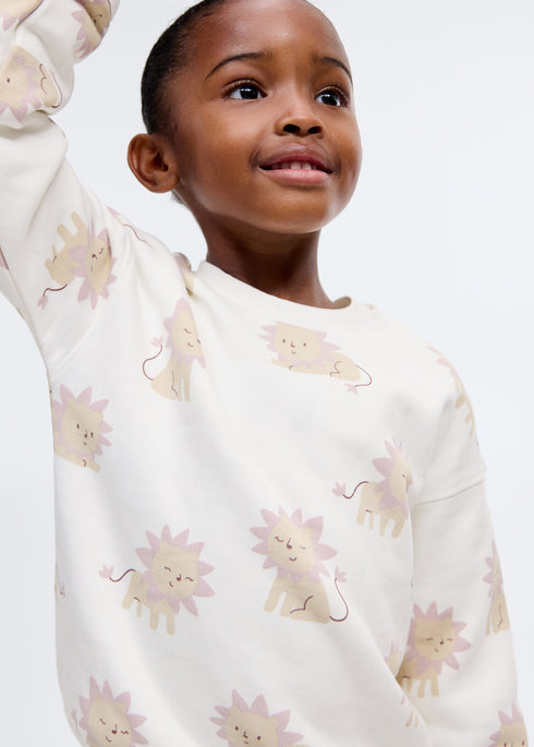 Mango Lion Printed cotton joggers & sweatshirt
