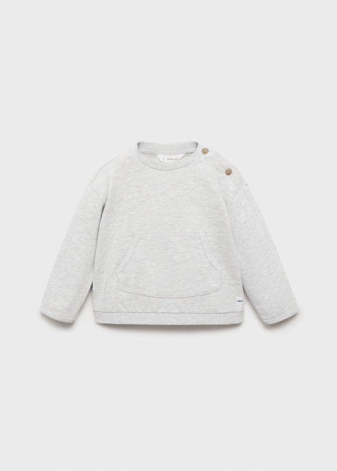 Buttoned cotton sweatshirt