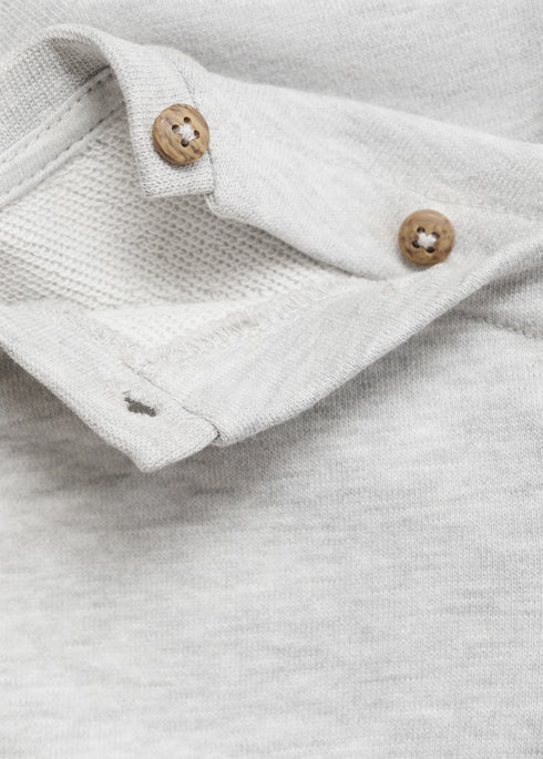 Buttoned cotton sweatshirt