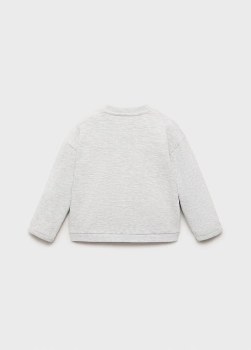 Buttoned cotton sweatshirt