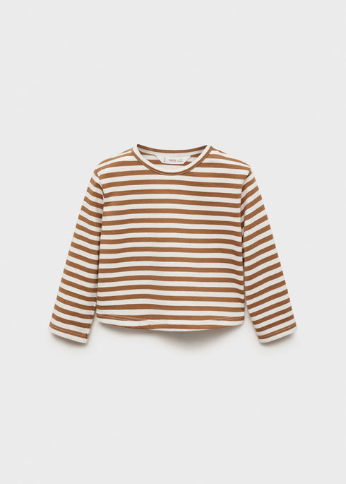 Mango Mustard Striped cotton T-shirt