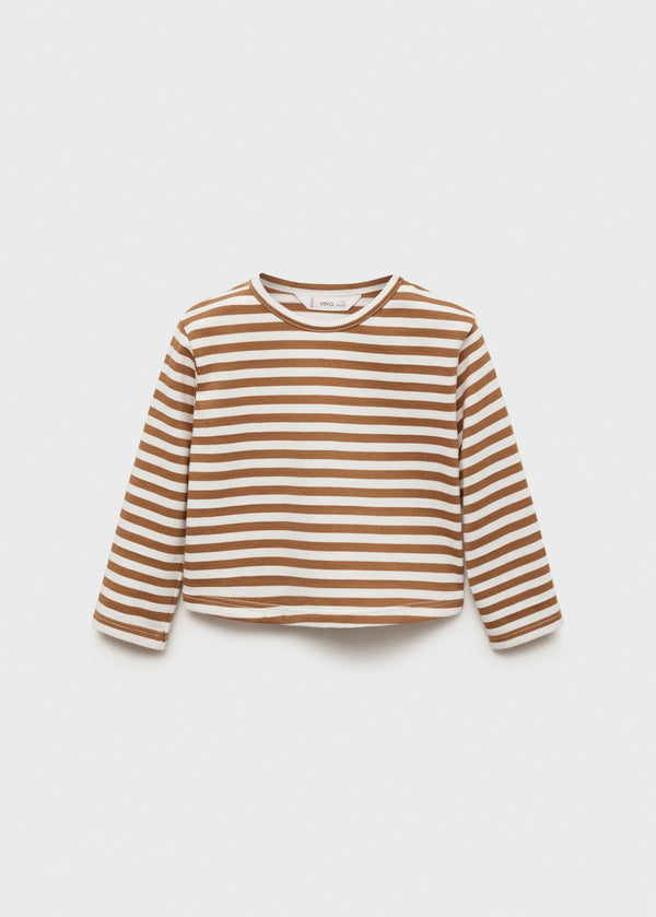 Mango Mustard Striped cotton T-shirt