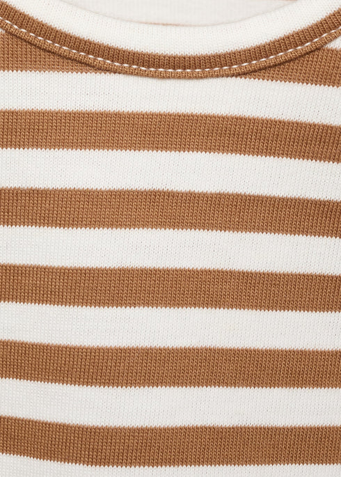 Mango Mustard Striped cotton T-shirt