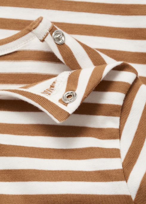 Mango Mustard Striped cotton T-shirt