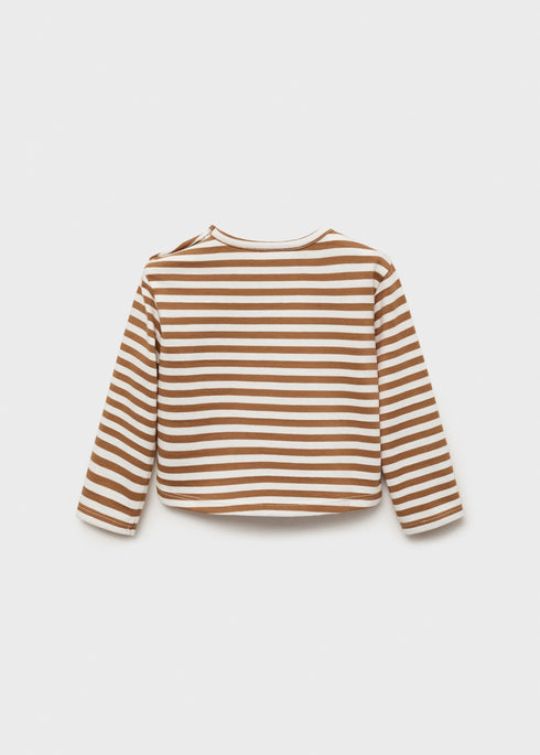 Mango Mustard Striped cotton T-shirt