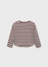Mango Burgundy Striped cotton T-shirt