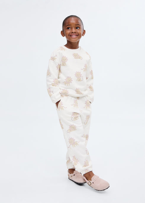 Mango Lion Printed cotton joggers & sweatshirt