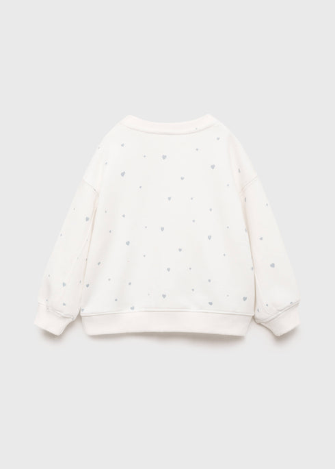 MANGO Kids California Heart Print Sweatshirt – White