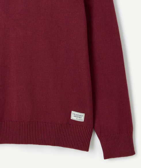 EYE-GATCHING burgundy cotton boy's sweater