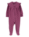 CARTER'S BABY GIRL HEART 2 WAY ZIP COTTON SLEEPERS PYJAMAS