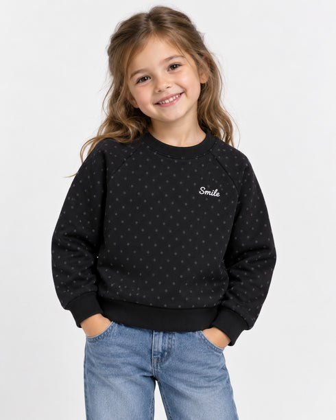 Kids Black Polka Dot Sweatshirt