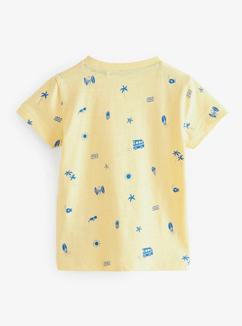 Next Boys Yellow Printed T-Shirt